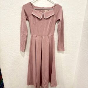 NWT Masked Queen Dress Womens Small Pink Knit Retro Cosplay Peter Pan Collar